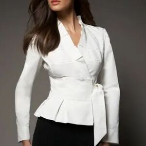 Armani Collezioni Ruffle Pleated Jacket Blazer